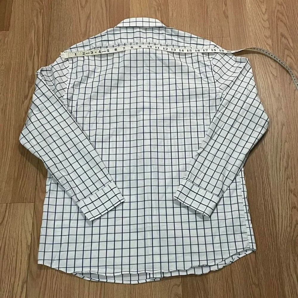Banana Republic Men’s Large Slim Fit Long Sleeve Button Down Shirt White Plaid
